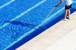 Picture of pool cleaning supplies.